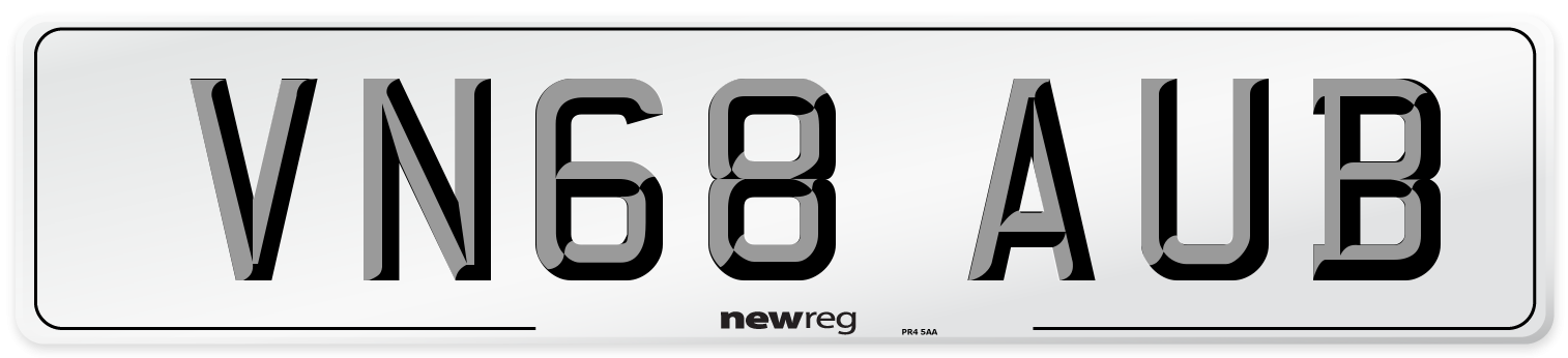 VN68 AUB Number Plate from New Reg
